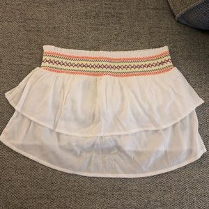 Aerie White Ruffle Flounce Crop Tube Top